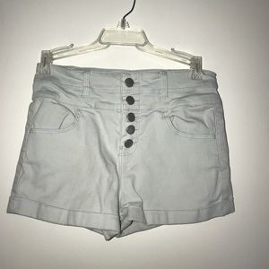 Baby blue denim shorts
